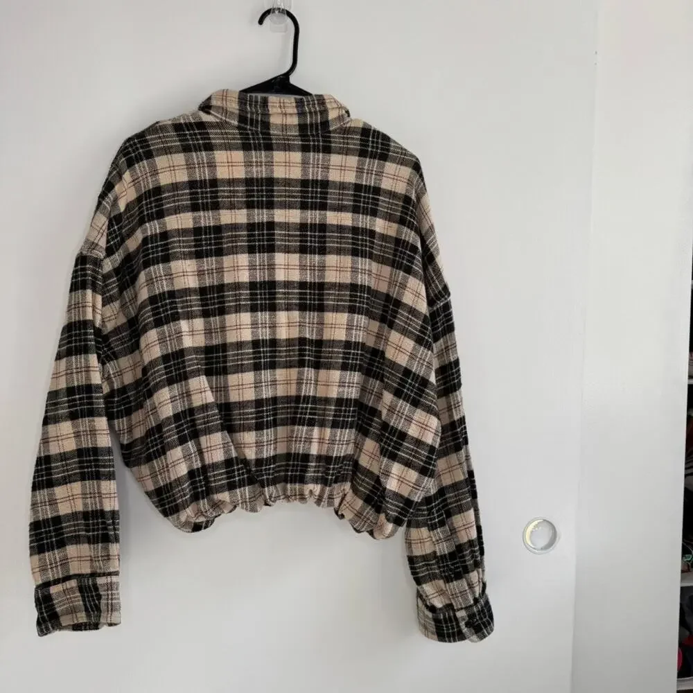 R13 Plaid Gathered Hem Workshirt Size XS - Picture 9 of 13